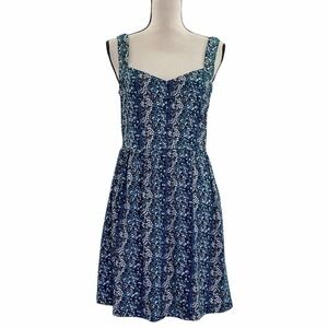 BEBOP Black Blue Floral A-Line Sleeveless Dress